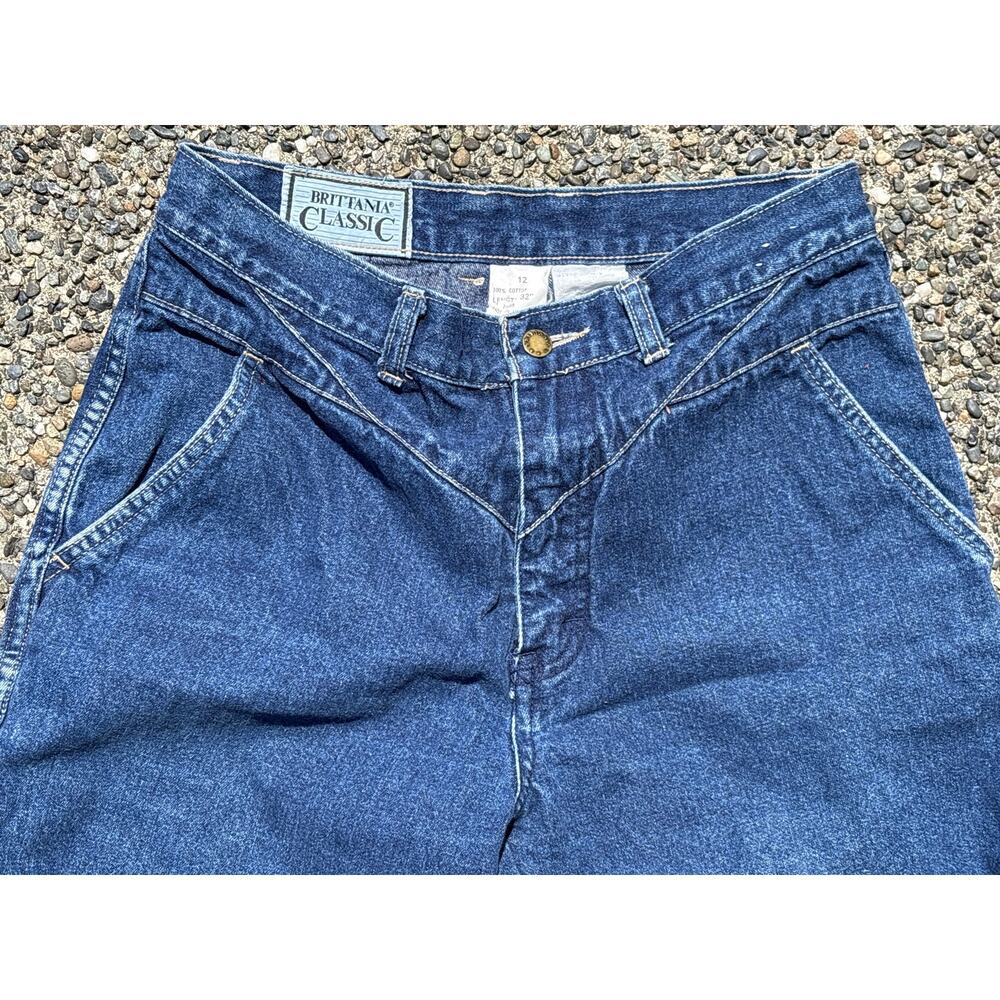 Vtg 70s Brittania Classic Bell Bottom Flared hippie Jeans 12 28x32 12” Flare - Picture 3 of 7